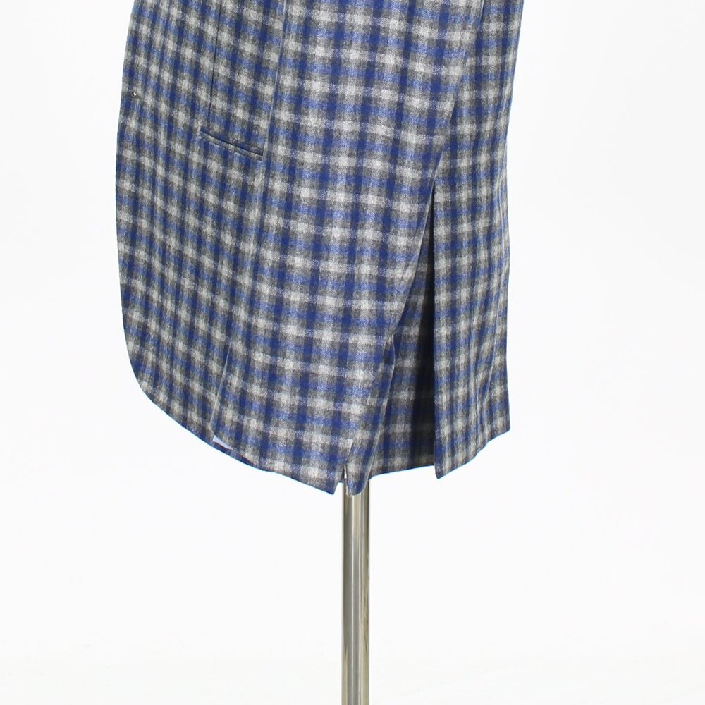 Caruso 42R Blue/Gray Check 3-Button Sport Coat Blazer Jacket T571 - Picture 8 of 11